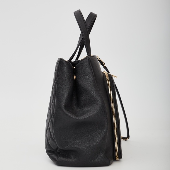 CHANEL BLACK CAVIAR SMALL SHOPPING BUSINESS AFFINITY TOTE (CIRCA 2017) - Picture 3 of 10